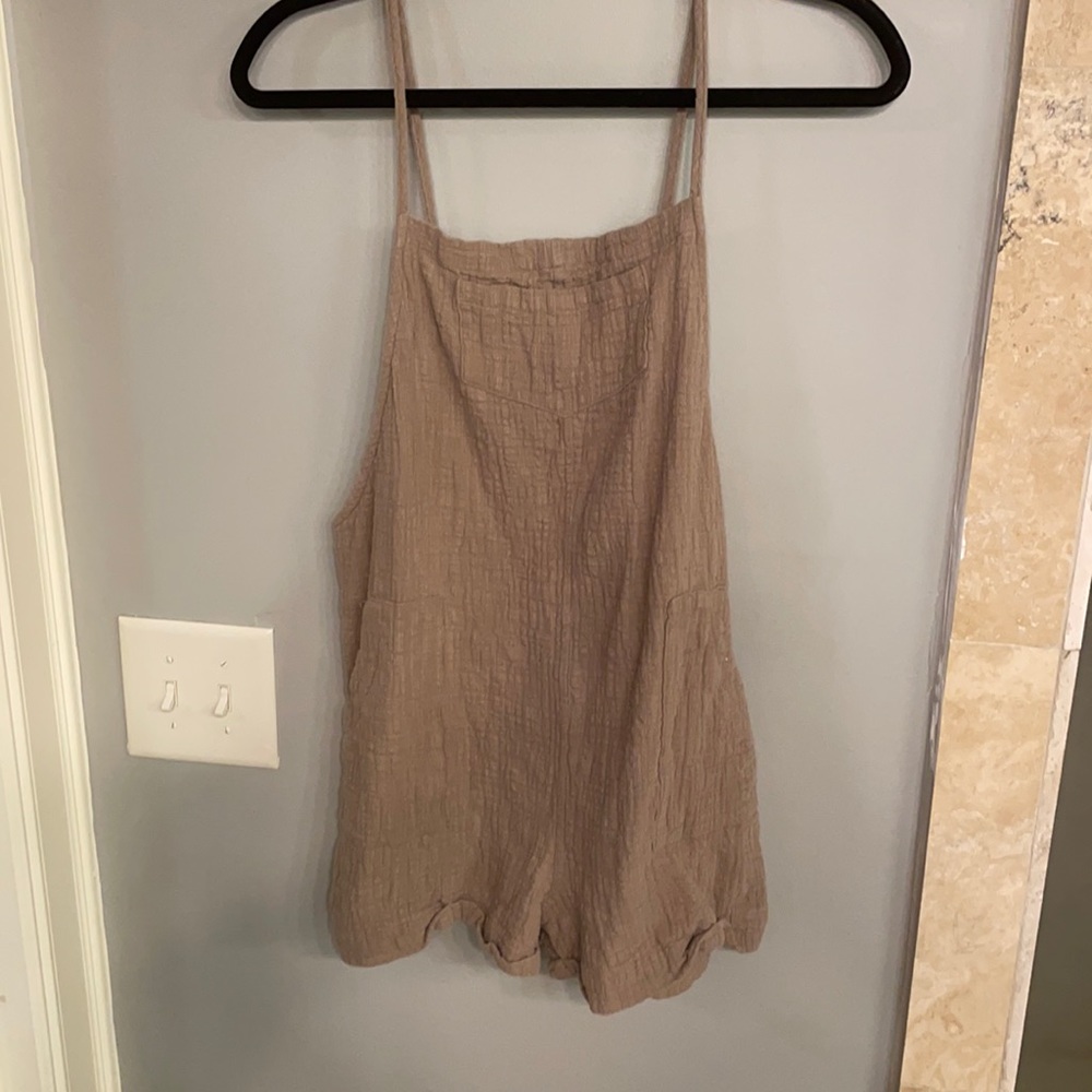 Tan adjustable romper